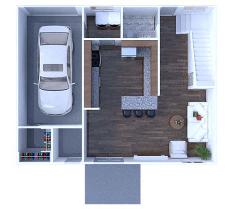 Floor plan for 2 beds, 1.5 baths, 1311 sqft