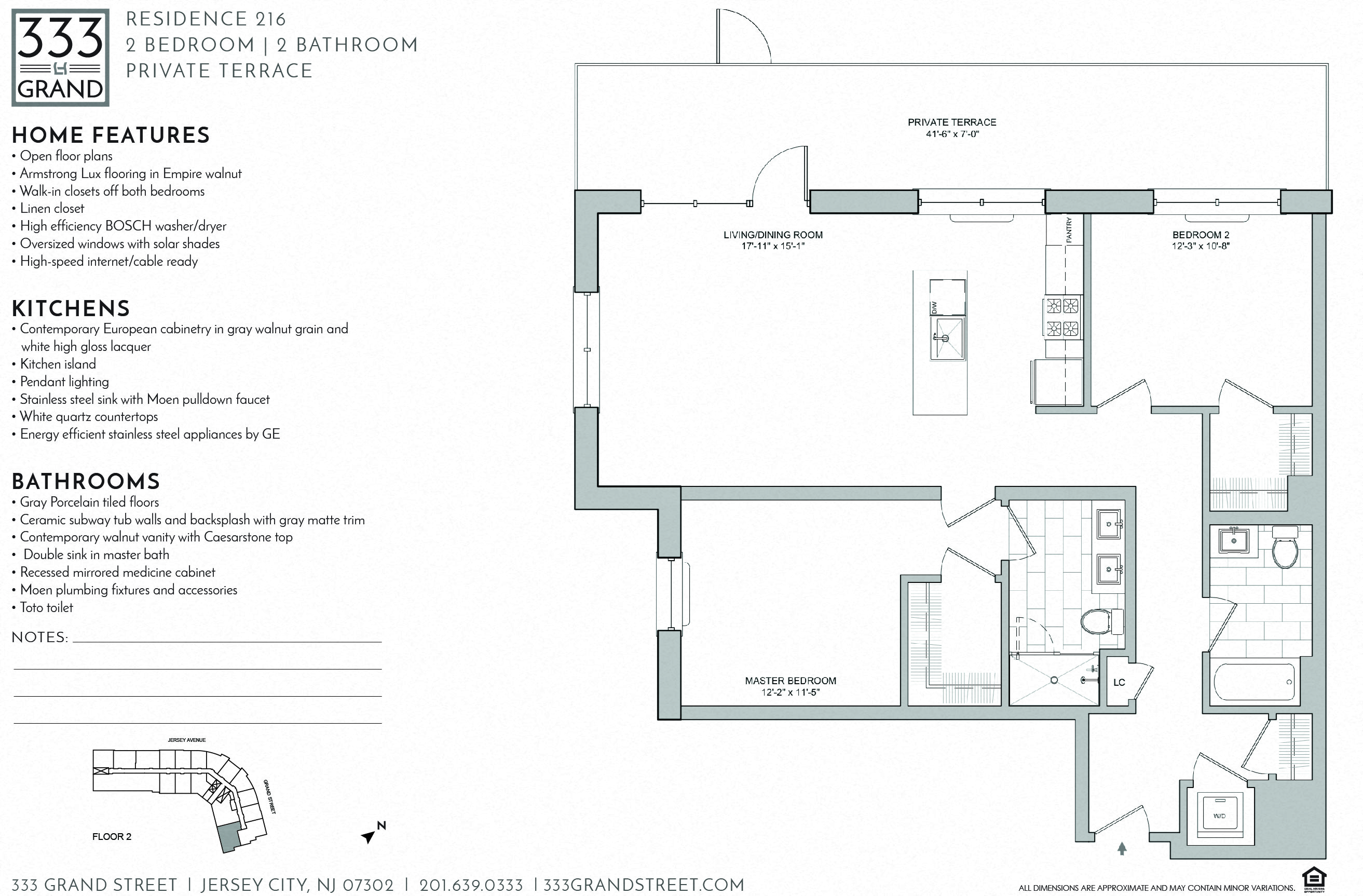 Floor plan for 2 beds, 2 baths, 1247 sqft