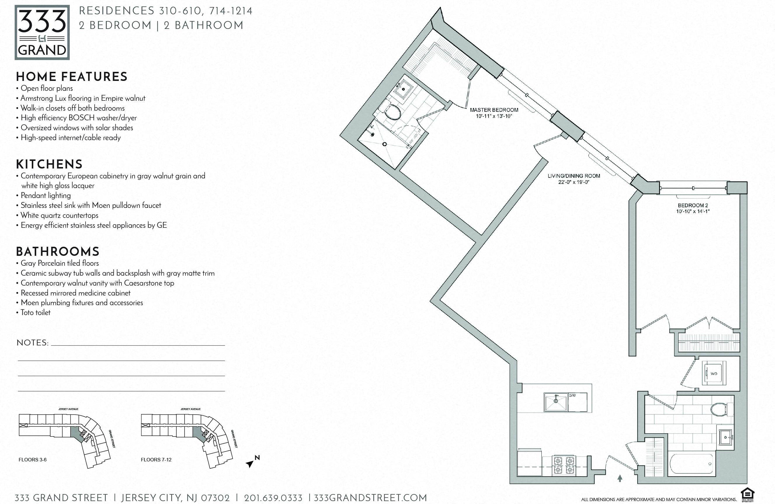 Floor plan for 2 beds, 2 baths, 1127 sqft