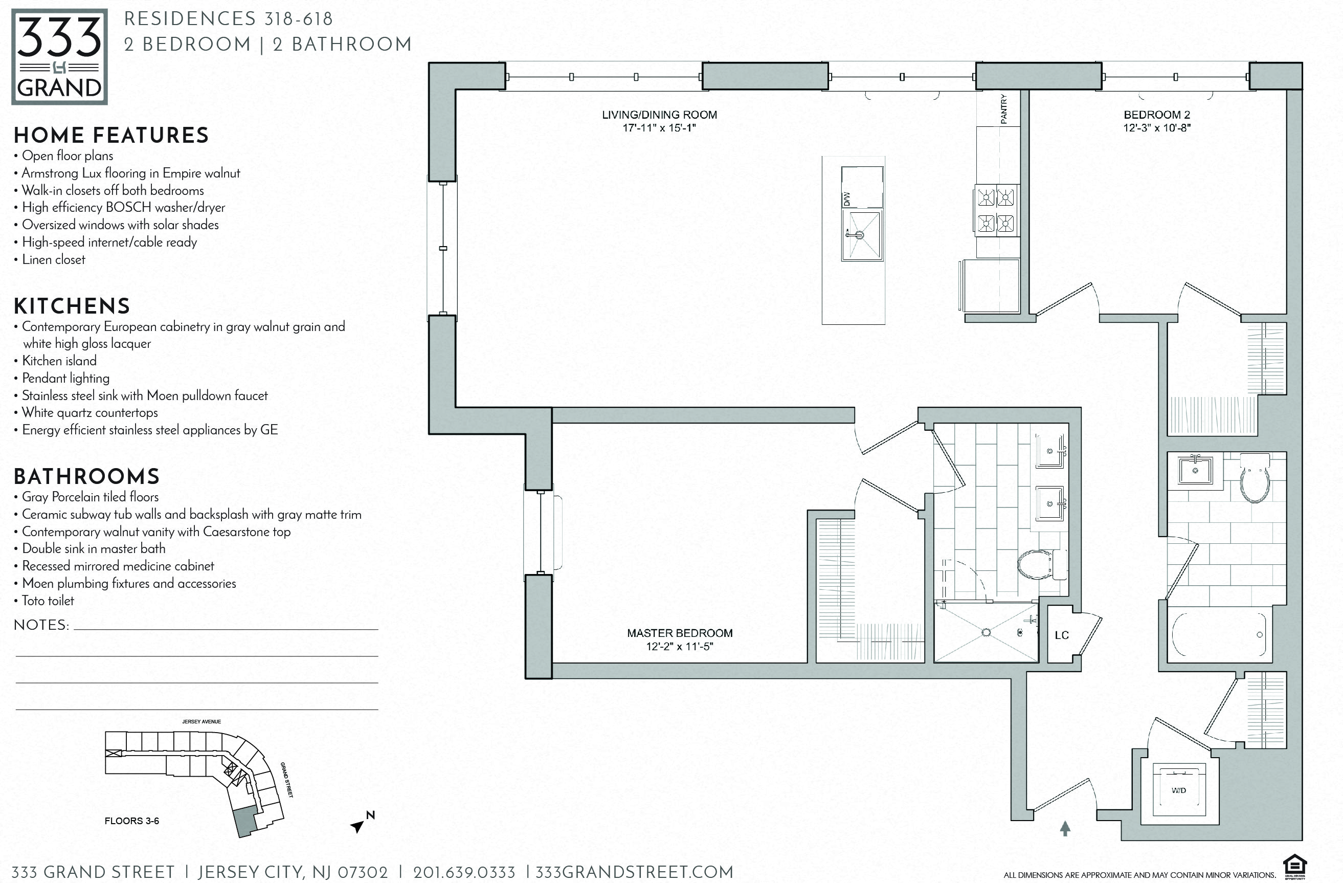 Floor plan for 2 beds, 2 baths, 1247 sqft