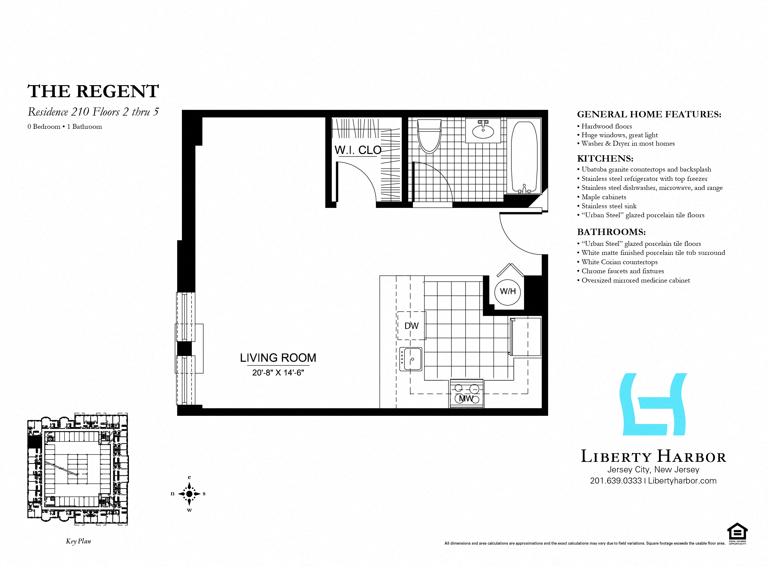 Floor plan for studio, 1 bath, 556 sqft