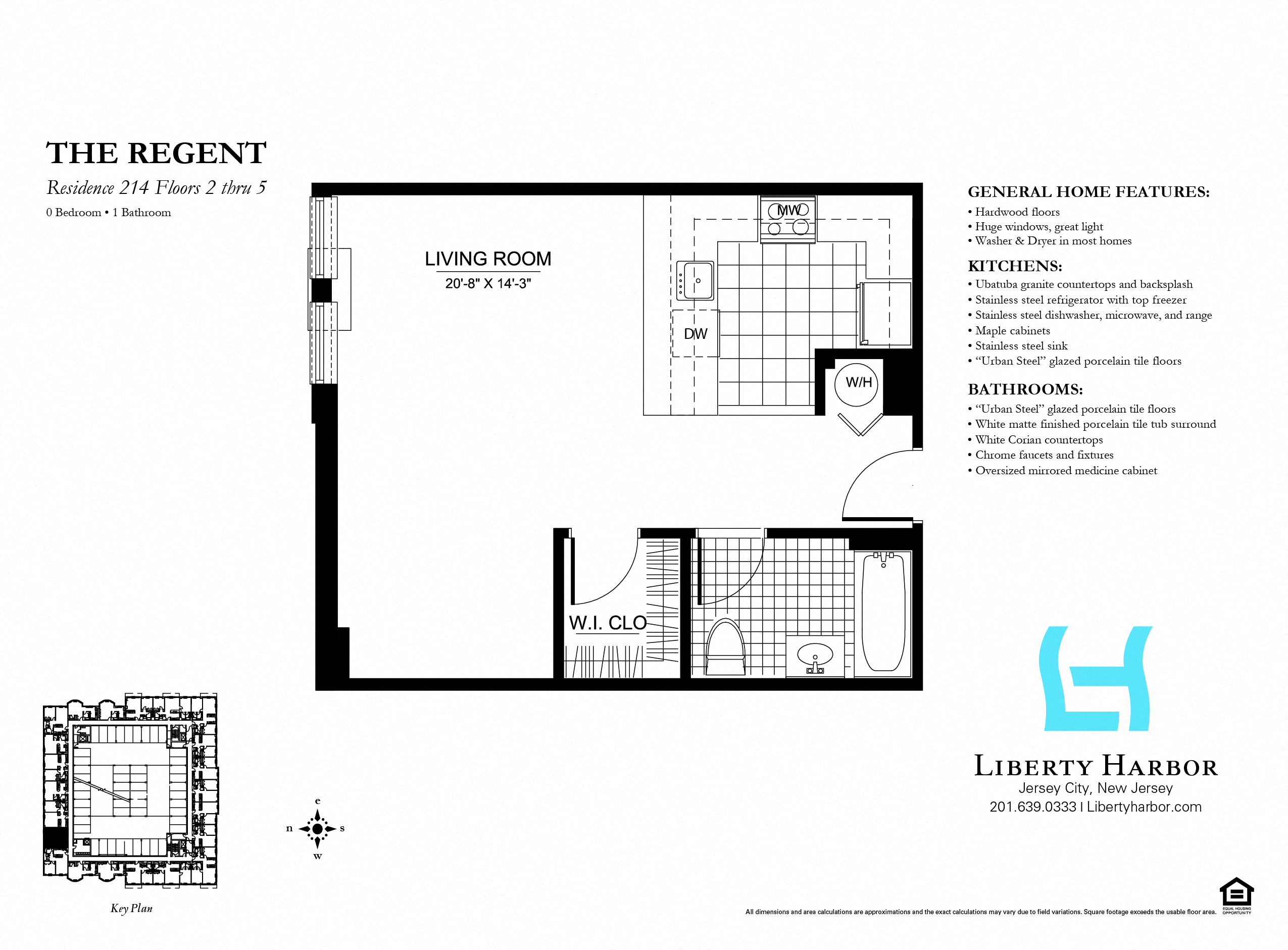 Floor plan for studio, 1 bath, 556 sqft