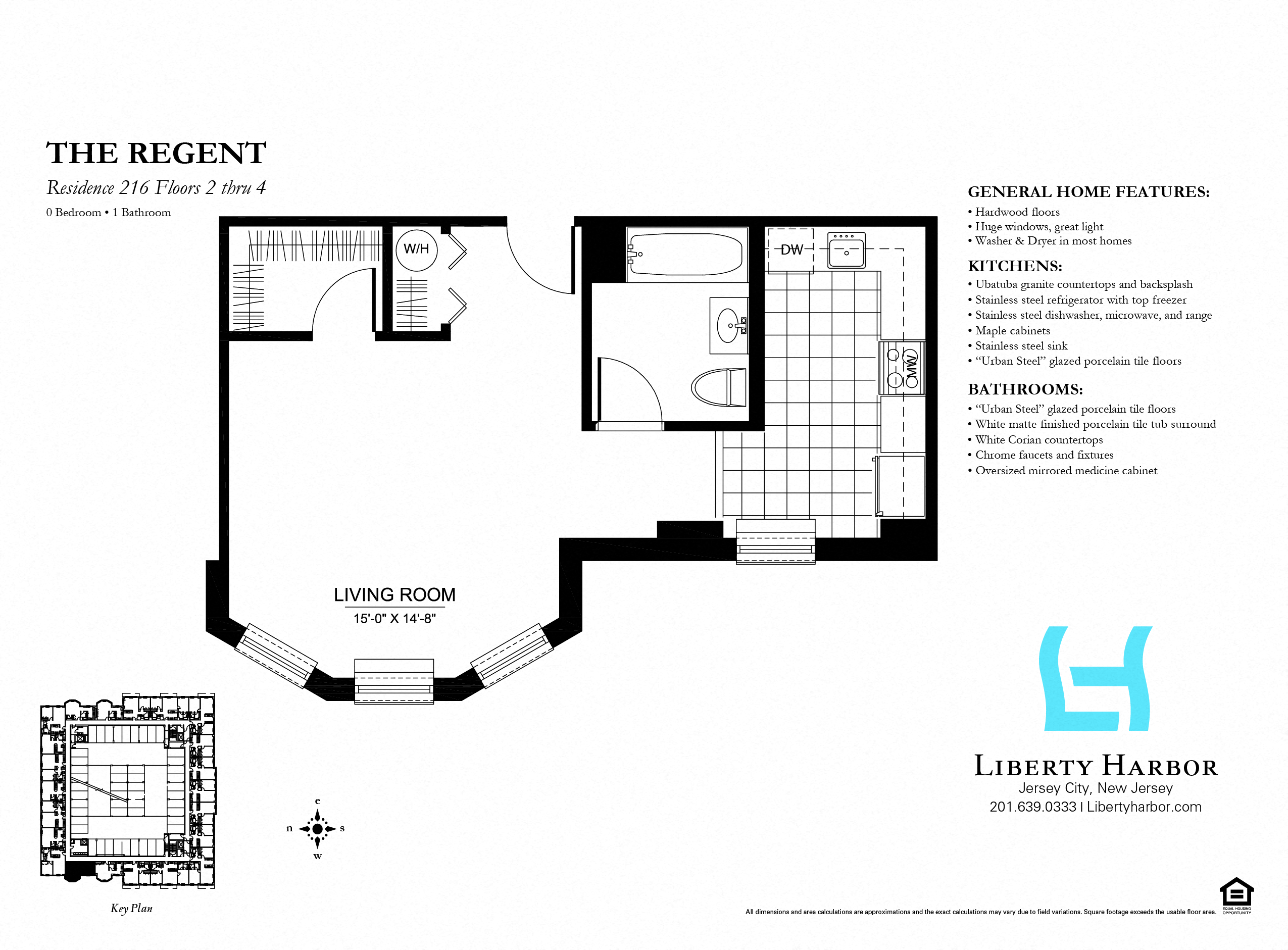 Floor plan for studio, 1 bath, 566 sqft