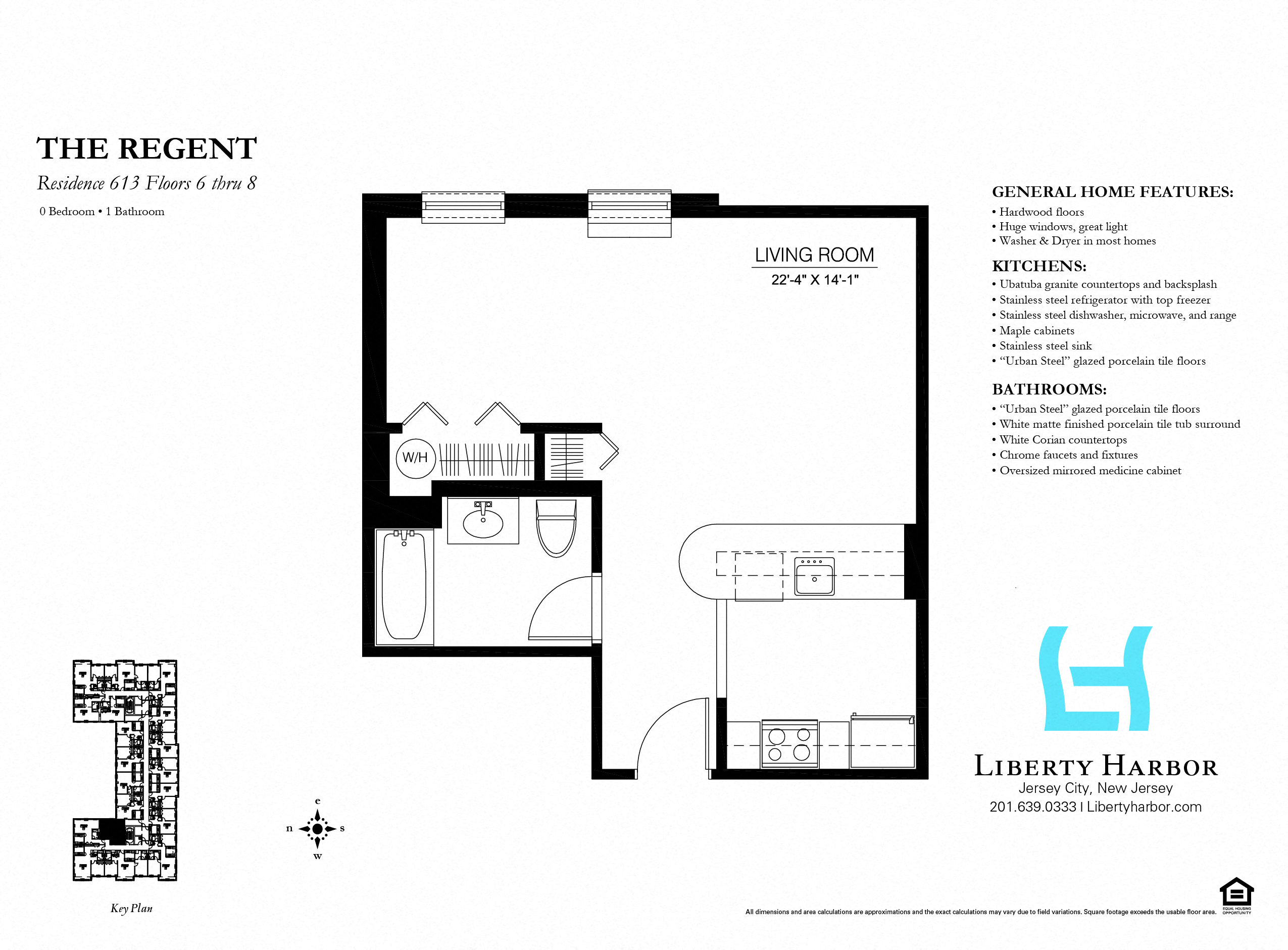 Floor plan for studio, 1 bath, 567 sqft
