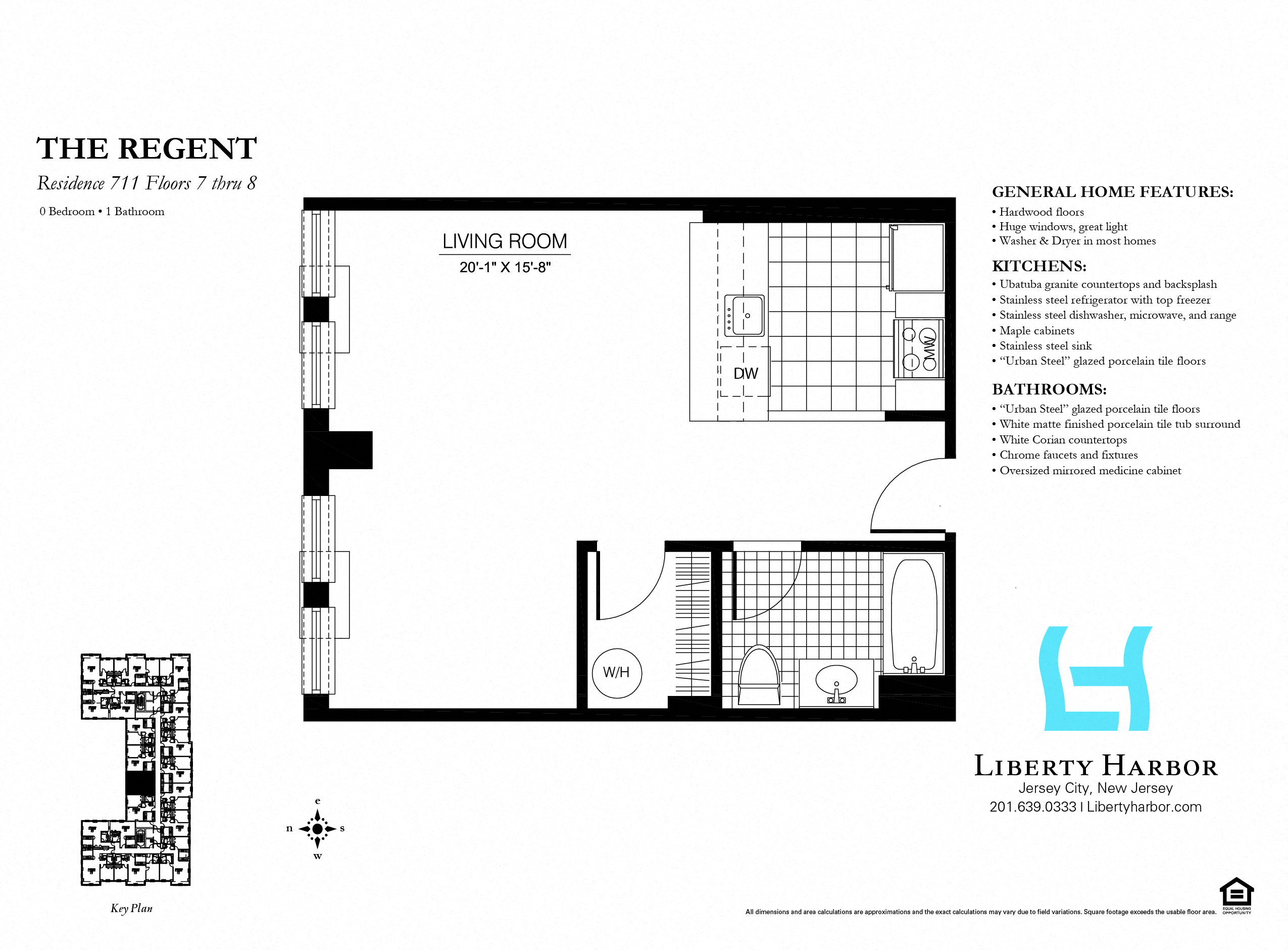 Floor plan for studio, 1 bath, 540 sqft
