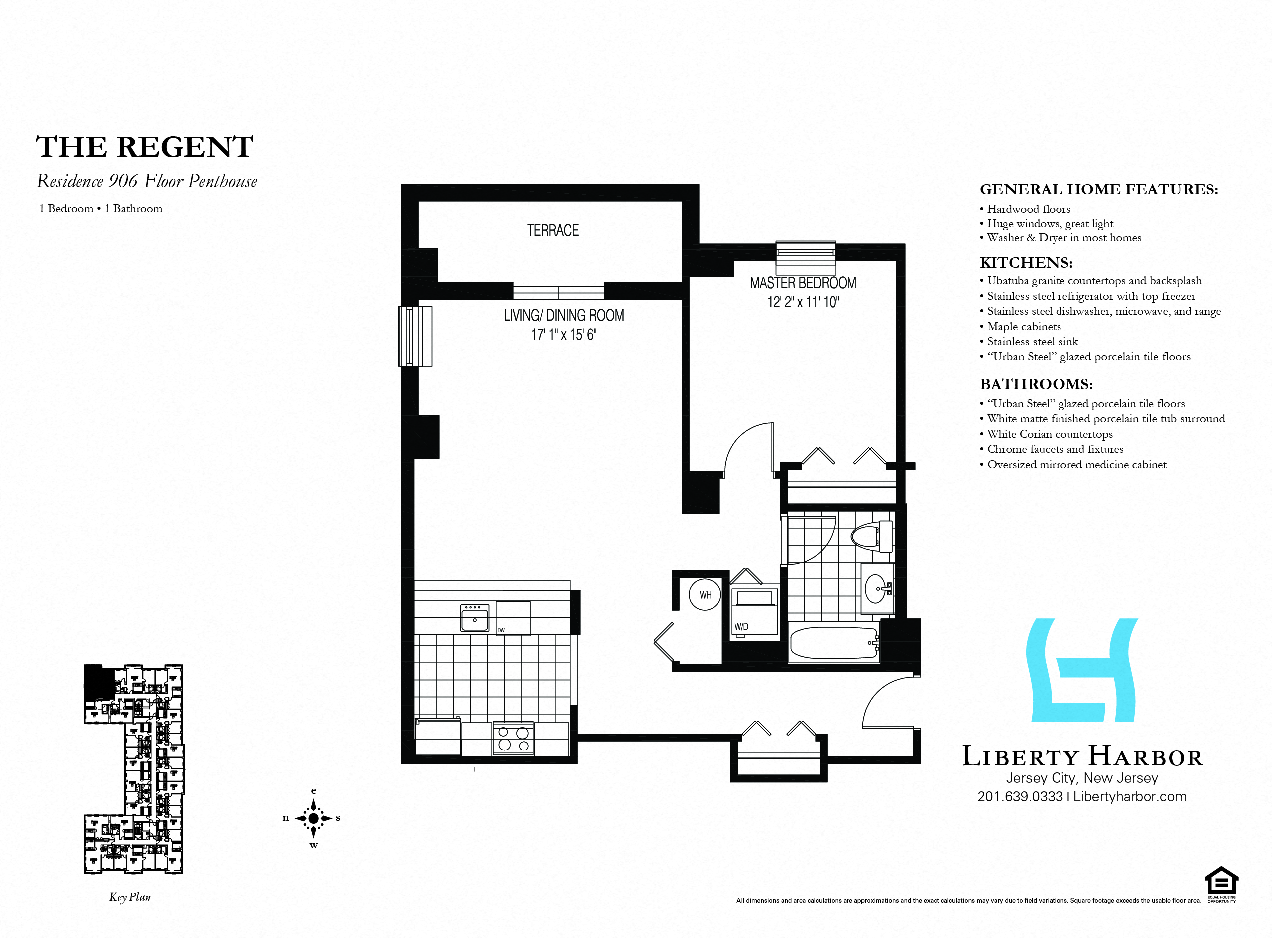 Floor plan for 1 bed, 1 bath, 850 sqft