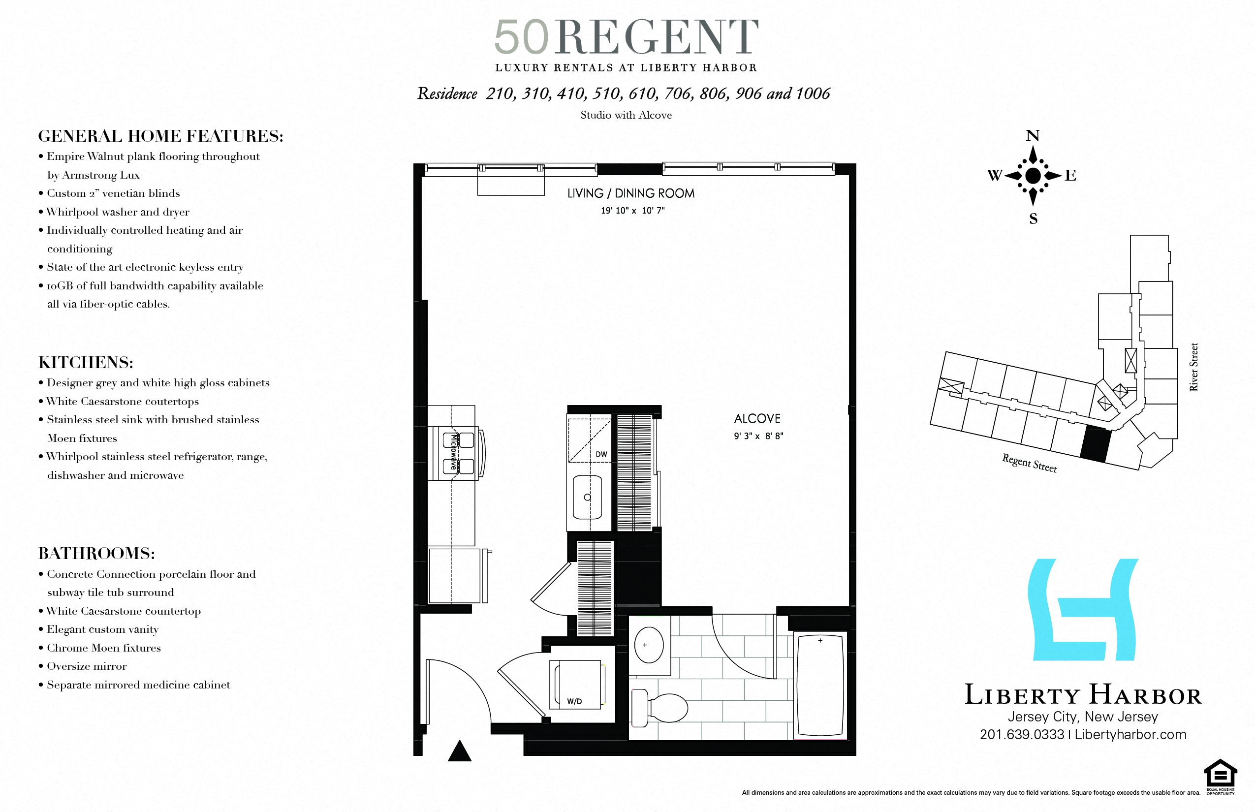 Floor plan for studio, 1 bath, 553 sqft