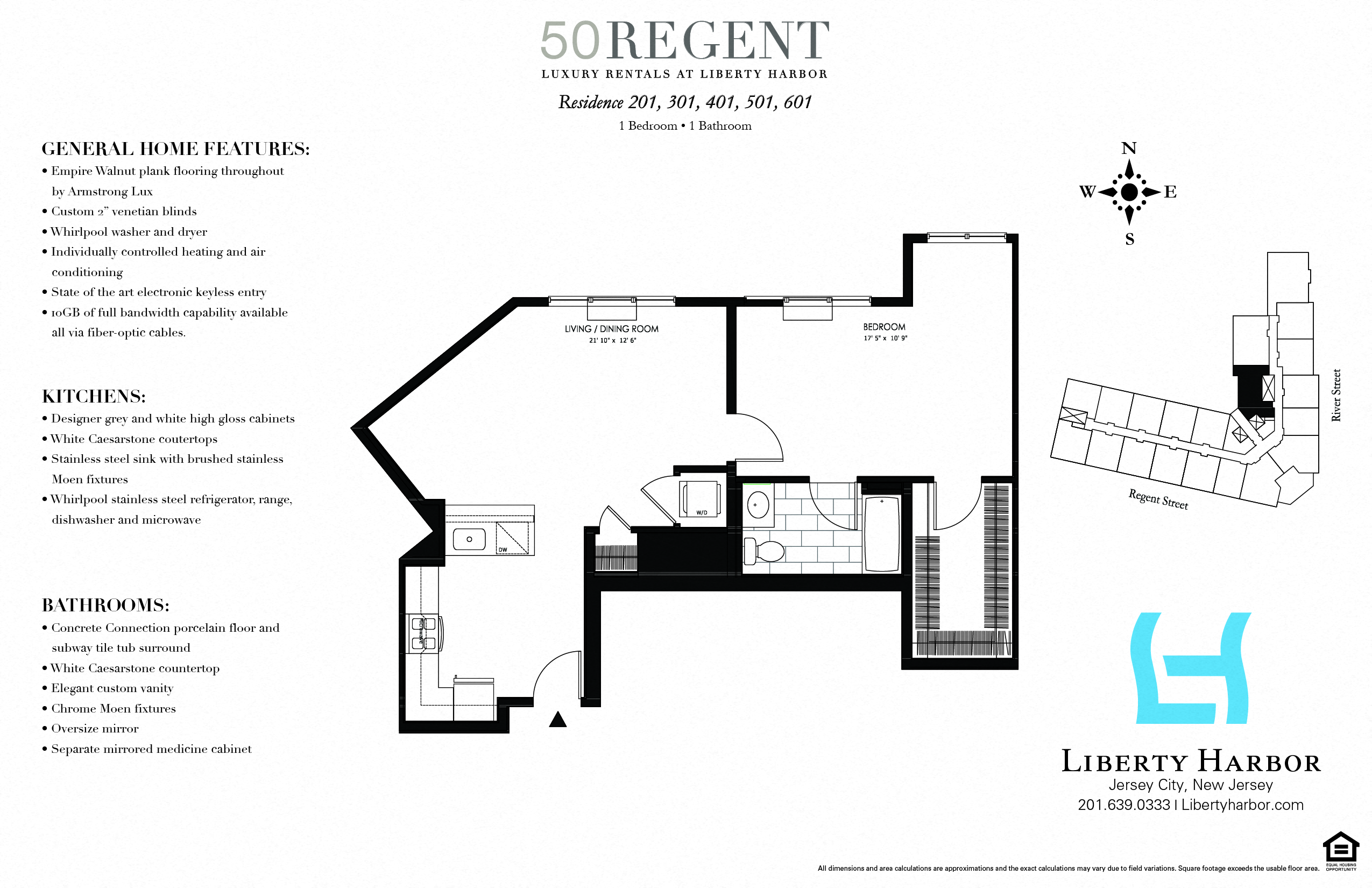 Floor plan for 1 bed, 1 bath, 862 sqft