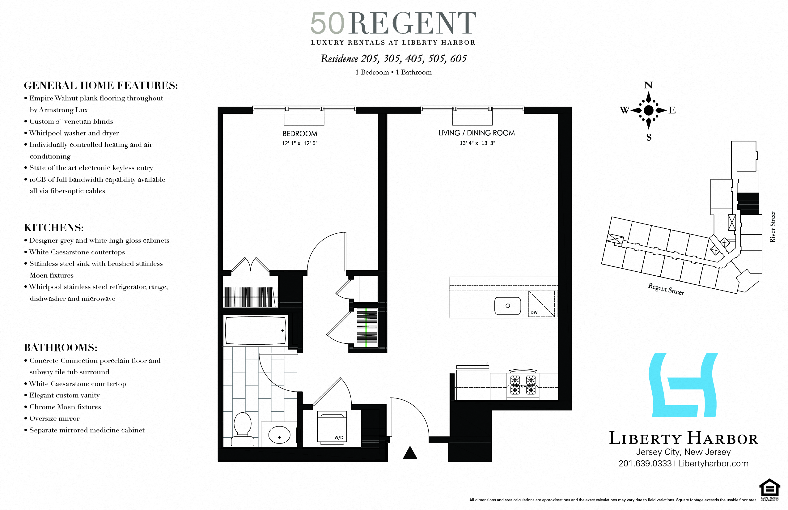Floor plan for 1 bed, 1 bath, 712 sqft