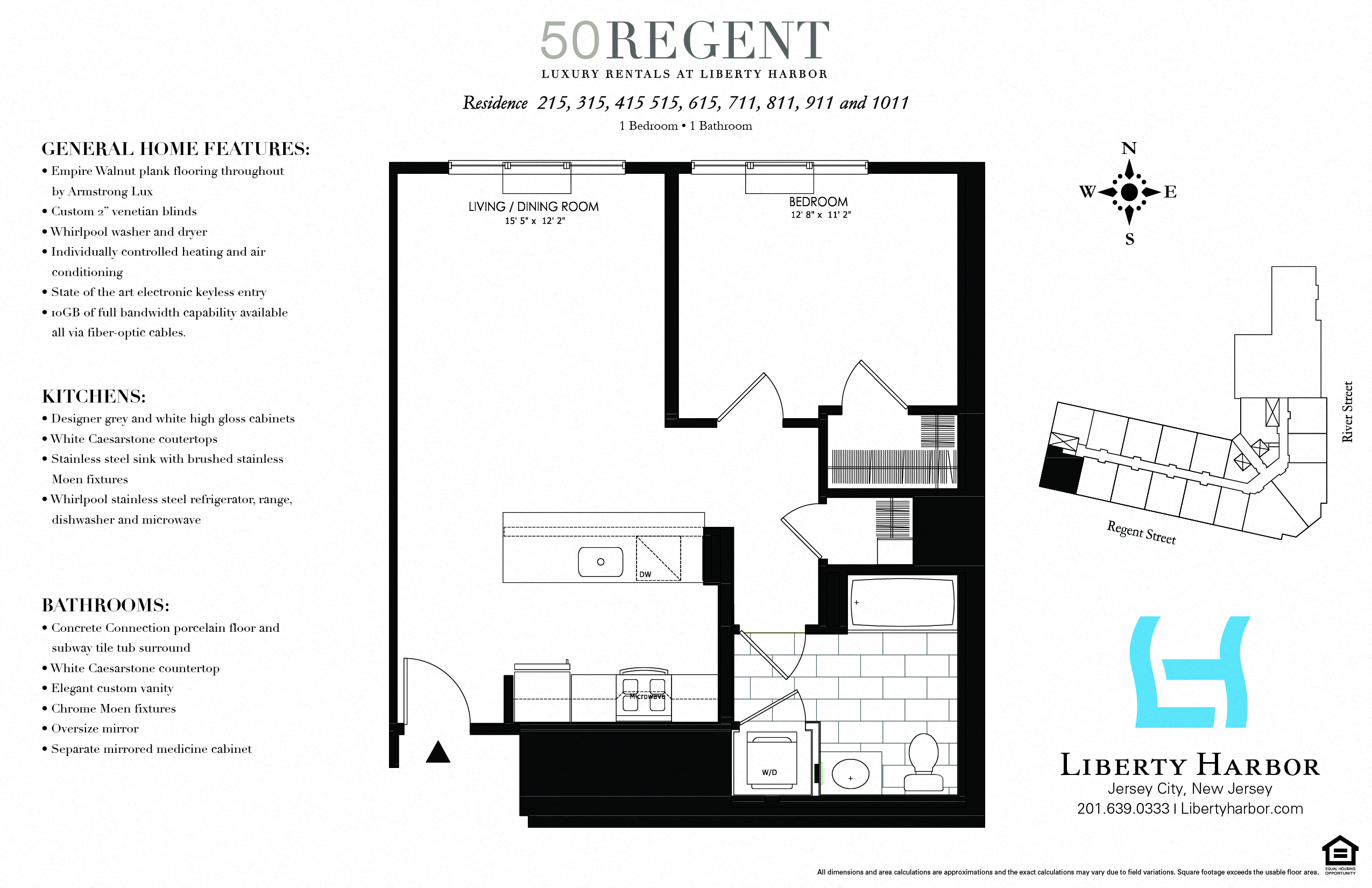 Floor plan for 1 bed, 1 bath, 720 sqft