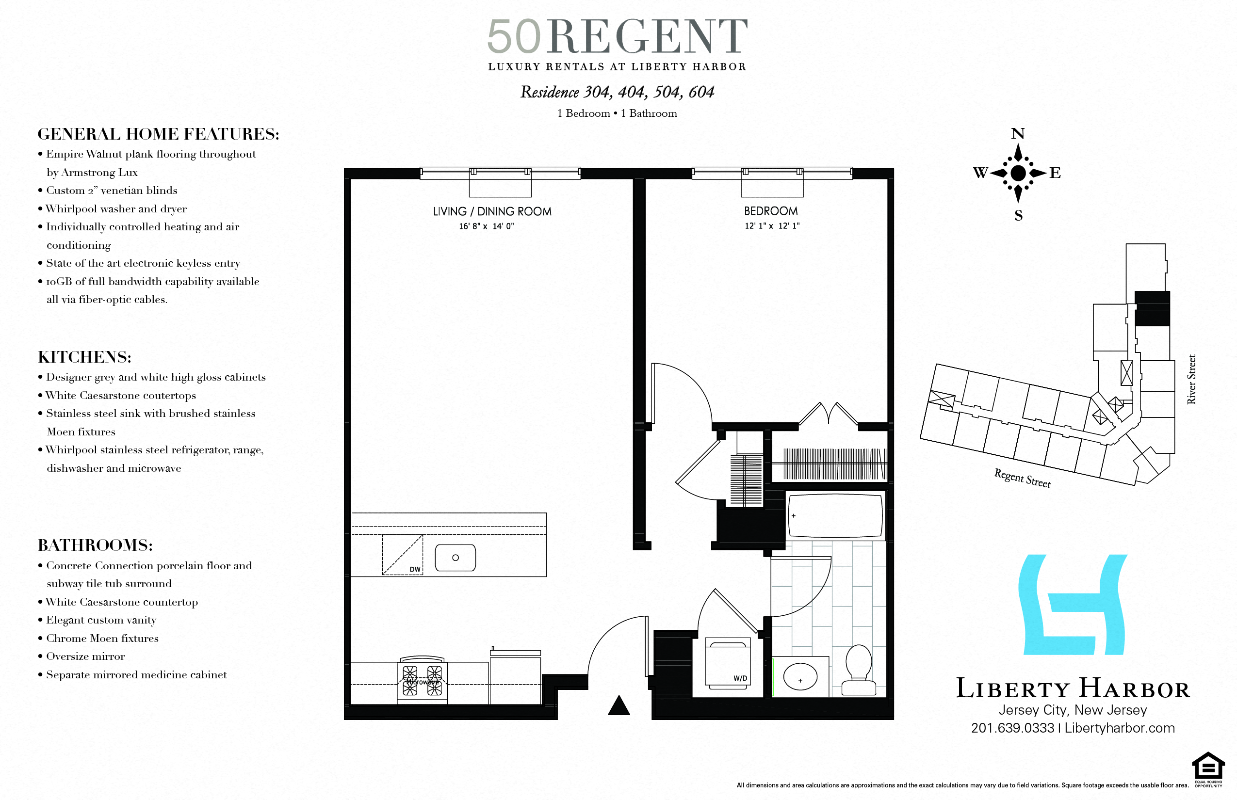 Floor plan for 1 bed, 1 bath, 741 sqft