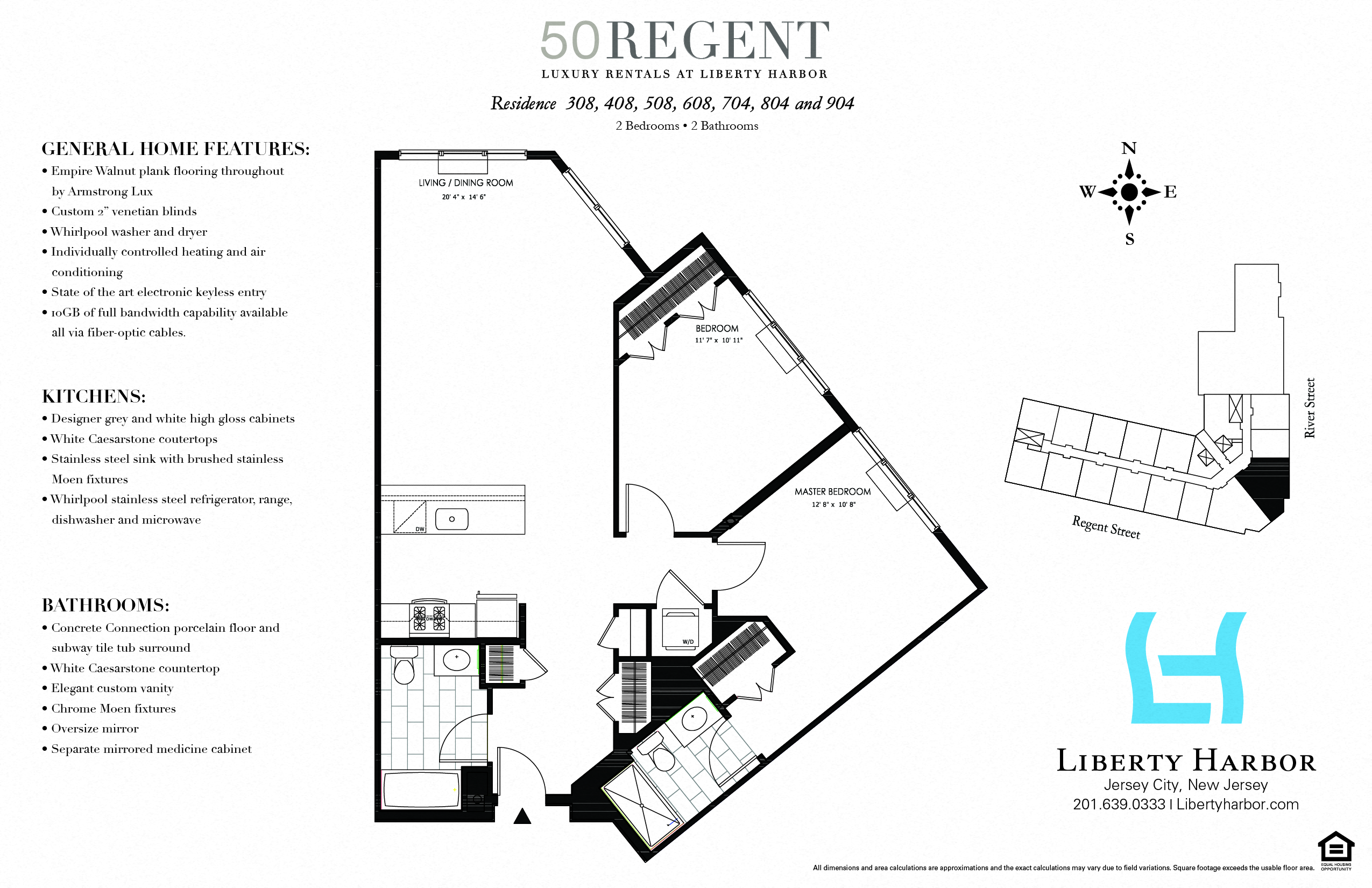 Floor plan for 2 beds, 2 baths, 1138 sqft