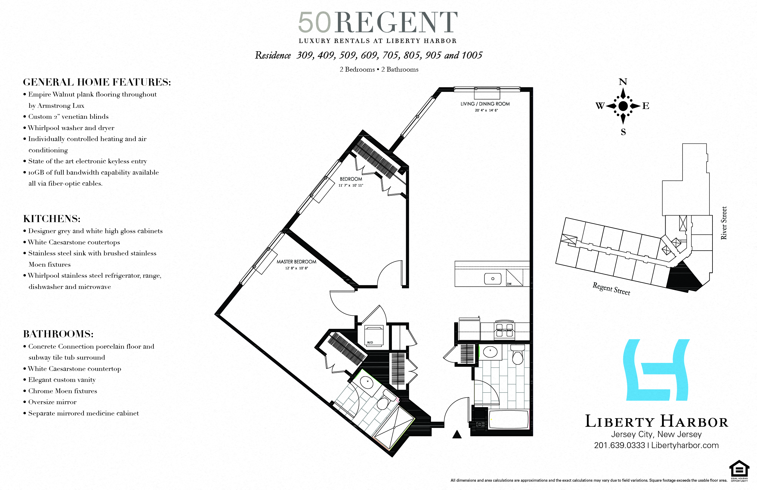 Floor plan for 2 beds, 2 baths, 1138 sqft