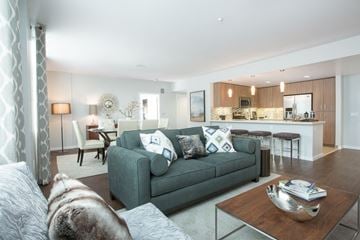 Cupertino apartment for rent - a living room with a couch and a table