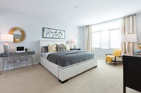 Cupertino apartment for rent - Bedroom with large windows at Nineteen800, Cupertino, CA, 95014