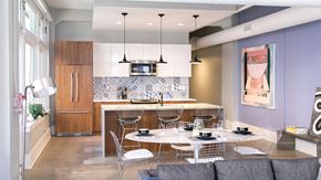 Detroit apartment for rent - Kitchen and dining area at Fourteen56, Detroit, 48226