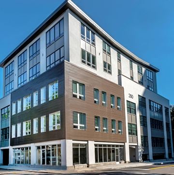 New Haven apartment for rent - A modern building with the number 280 on the side.