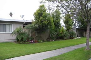 Buena Park apartment for rent - a house with a lawn and trees in front of it