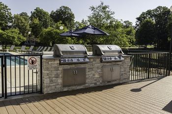 Outdoor lounge and grilling area