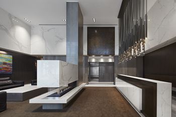 Fireplace lobby lounge