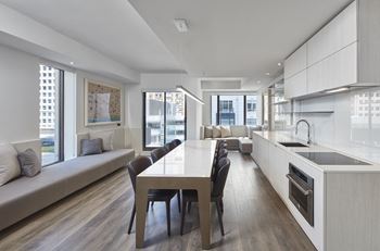 Private dining room with gourmet kitchen