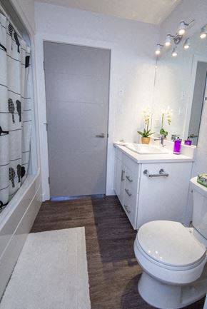 Brandon townhouse for rent - a bathroom with a toilet and a sink and a shower