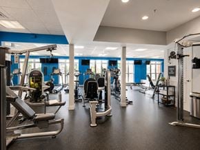Cherry Hill apartment for rent - A spacious gym with various exercise equipment.