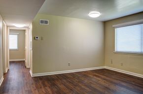 Chattanooga apartment for rent - an empty living room with wood floors and a window