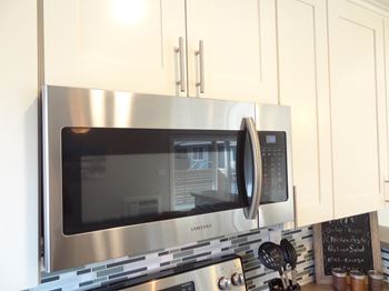 Electric range in kitchen