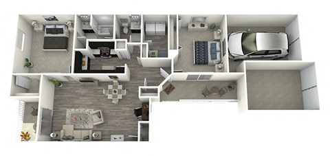 Floor plan for 2 beds, 1.5 baths, 1020 sqft