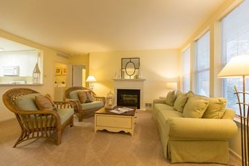 Egg Harbor City apartment for rent - a living room with couches and chairs and a fireplace
