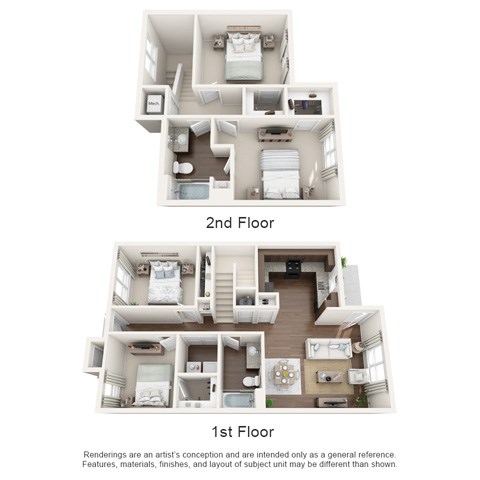 Floor plan for 4 beds, 2 baths, 1460 sqft