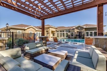 Poolside lounge area