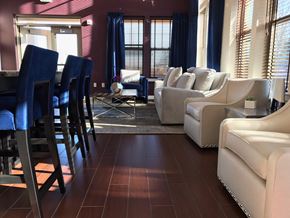Flemington apartment for rent - a living room with a table and chairs and a couch