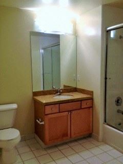 San Francisco apartment for rent - a bathroom with a sink and a shower and a toilet