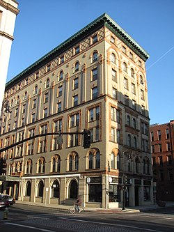 Springfield apartment for rent - a tall building on the corner of a city street