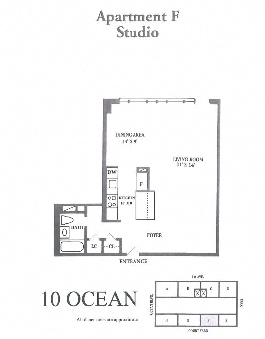 Floor plan for studio, 1 bath, 462 sqft