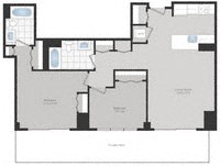Floor plan for 2 beds, 2 baths, 1067 sqft