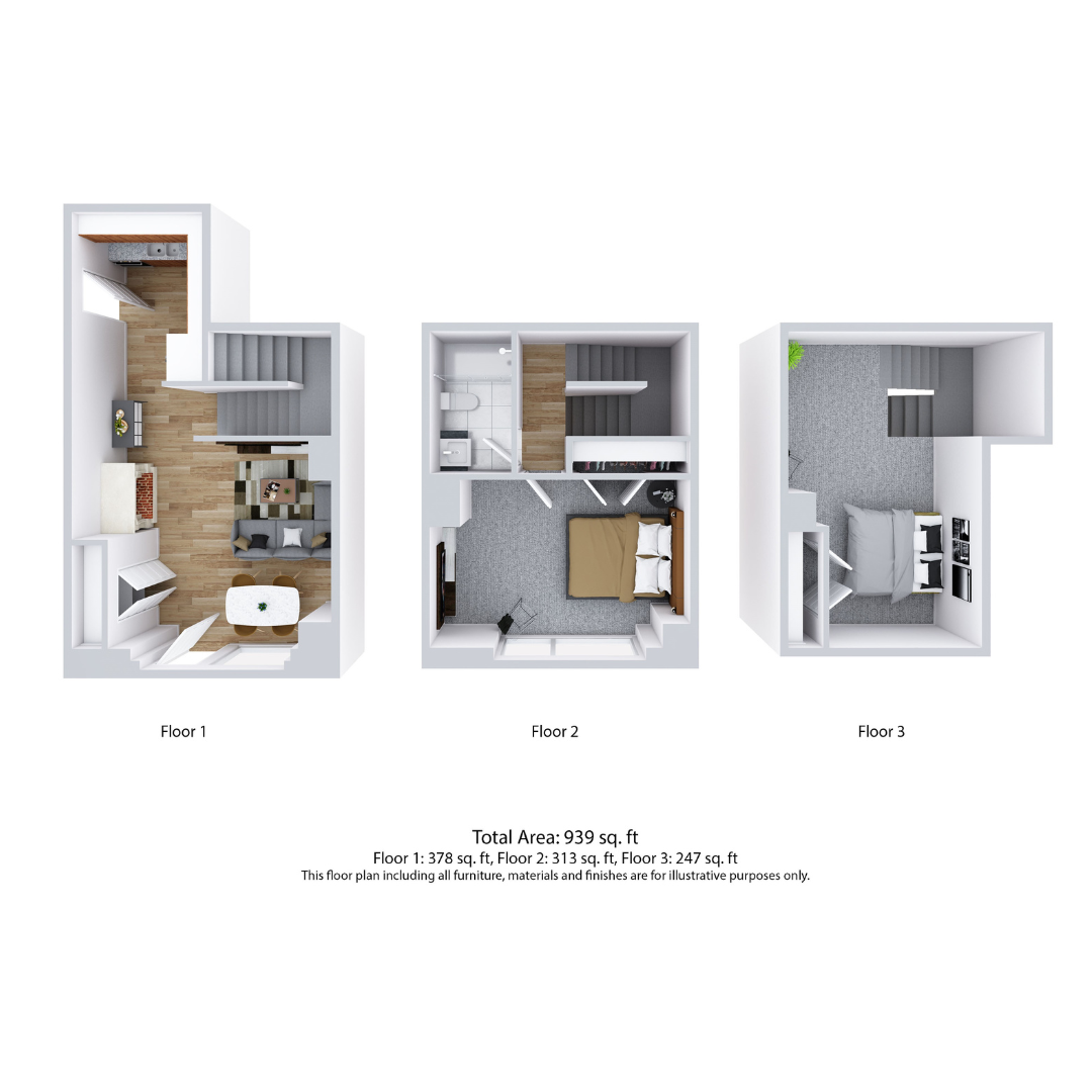 Floor plan for 2 beds, 1 bath, 1172 sqft