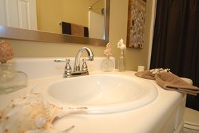 Durham apartment for rent - a bathroom with a sink and a mirror