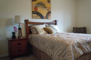 Durham apartment for rent - a bedroom with a bed and a night stand