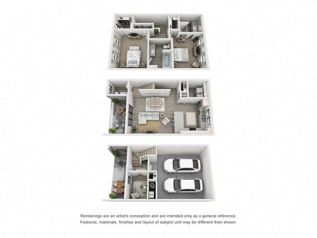 Floor plan for 2 beds, 2.5 baths, 1471 sqft