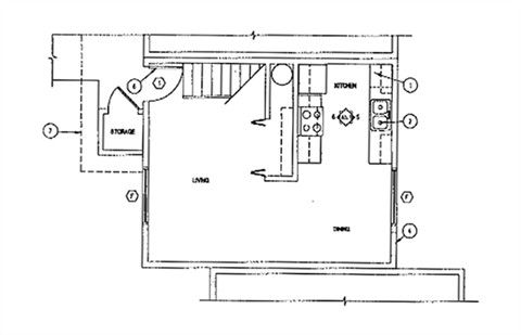 Floor plan for 2 beds, 2 baths