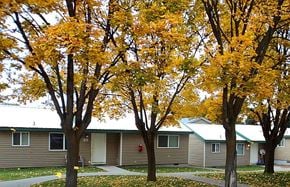Pendleton apartment for rent - a building with trees in front of it