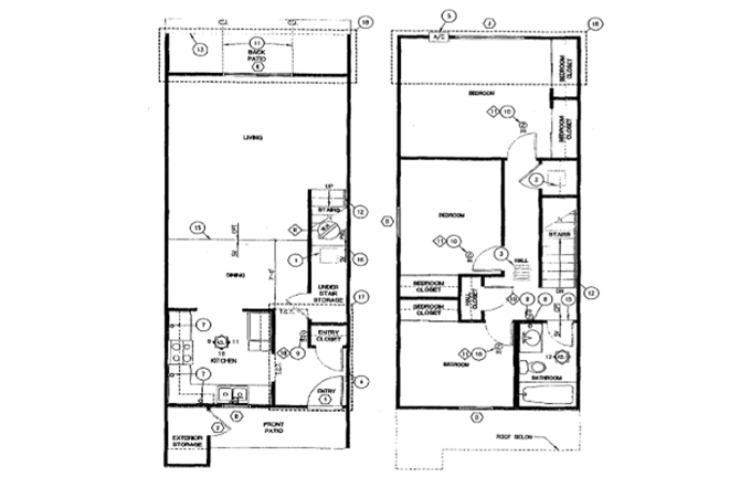 Floor plan for 3 beds, 1 bath, 1150 sqft