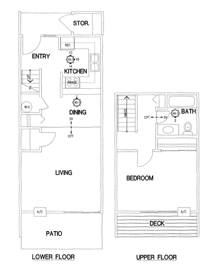Floor plan for 1 bed, 1 bath