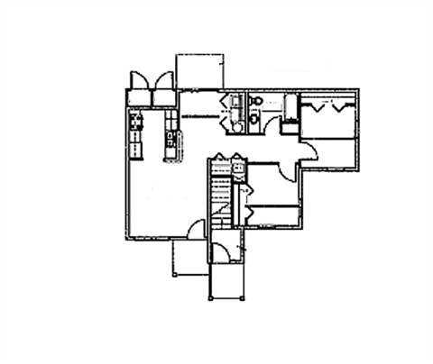 Floor plan for 2 beds, 1.5 baths, 847 sqft