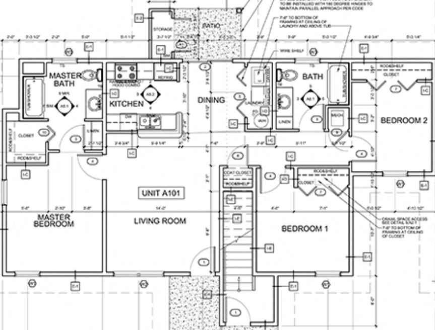 Floor plan for 3 beds, 2 baths, 1198 sqft