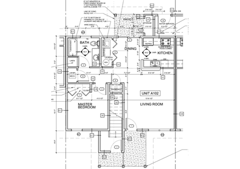Floor plan for 1 bed, 1 bath, 744 sqft