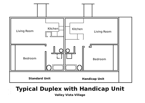 Floor plan for 1 bed, 1 bath, 546 sqft